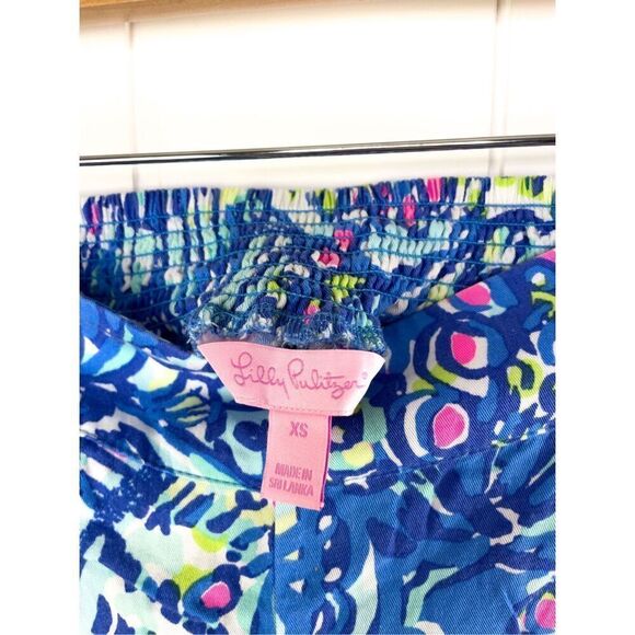Lilly Pulitzer Scalloped Dahlia Shorts in Cerviche Pattern Brillant Blue Size XS - Picture 10 of 12